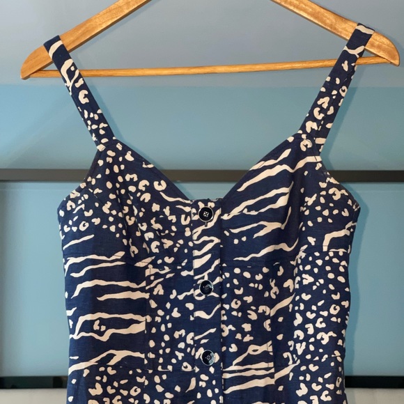 Tanya Taylor Abstract Animal Printed Antonia Dress Linen Blend {$495 Retail} 0 - Picture 3 of 9